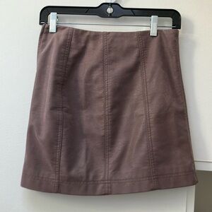 Mauve Faux Leather Skirt